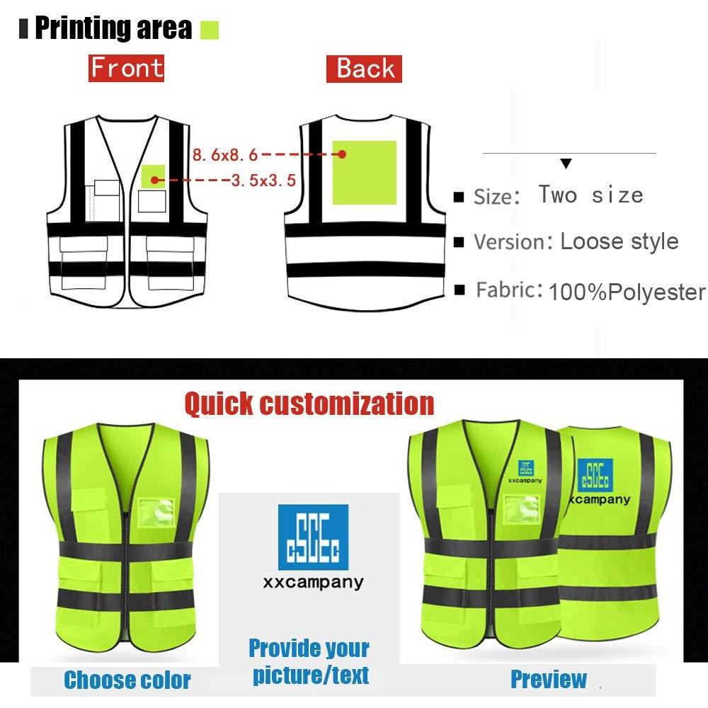 High Visibility Safety Vest Custom Your Logo Protective Workwear 5 Pockets With Reflective Strips Outdoor Work Vest