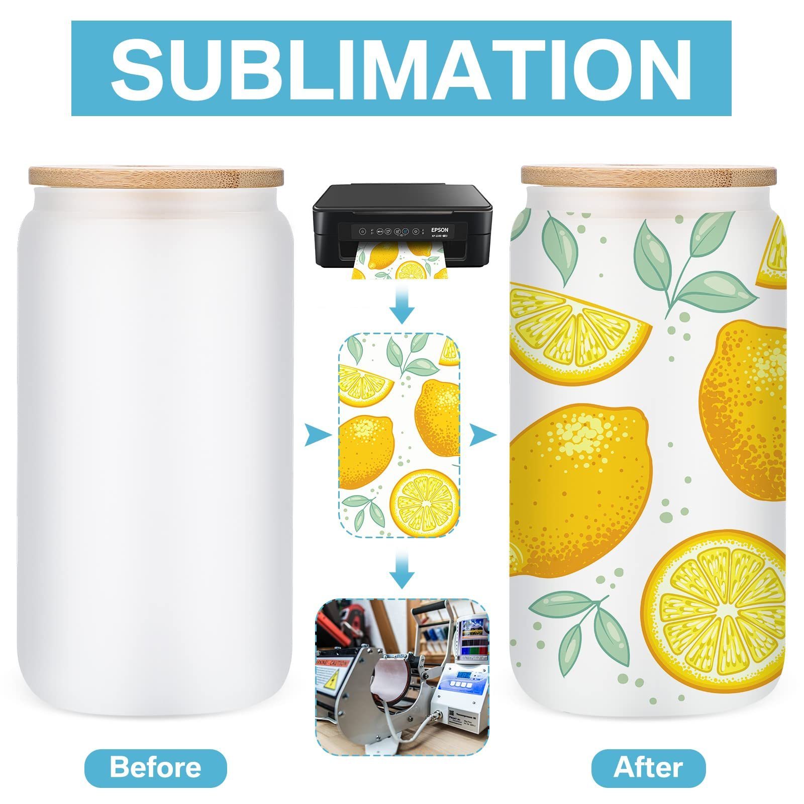 USA warehouse Free Shipping 25oz 18oz frosted glass sublimation cups with bamboo lid 16oz frosted glass sublimation tumbler