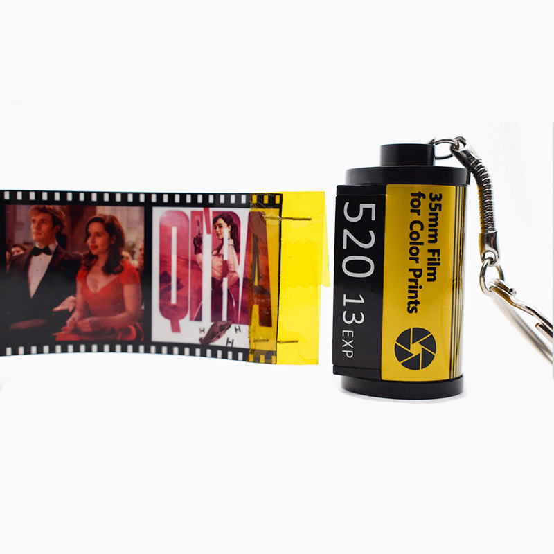 free shipping us warehouse blanks sublimation products key chain film roll for camera sublimation Photo Picture Album keychain