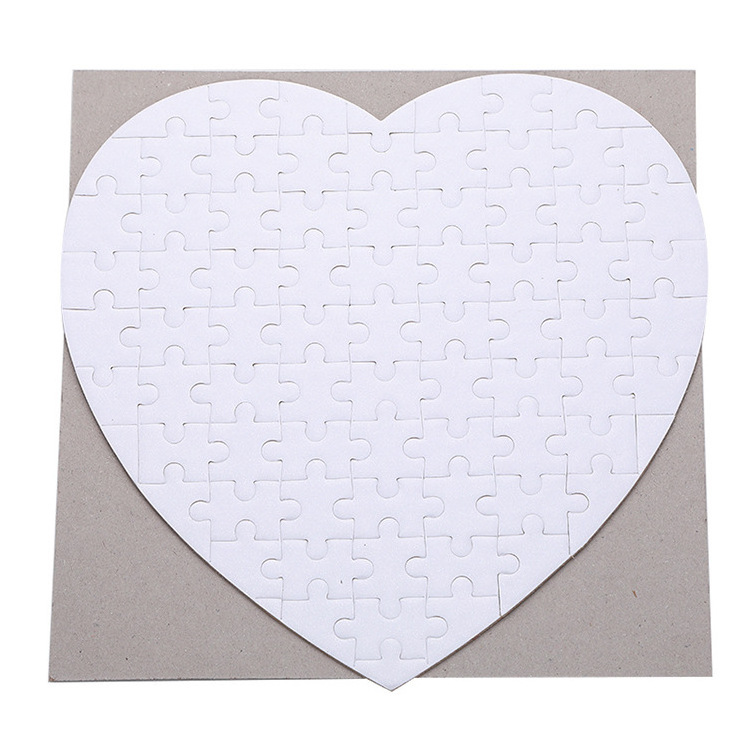 Custom Sublimation Wholesale Jigsaw Puzzle with 10*10cm A4 A5 heart sublimation puzzle