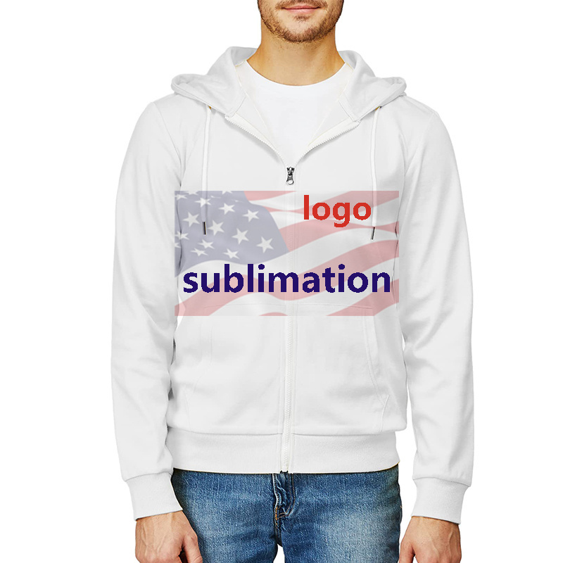 drop shipping sublimation blank hoodies high quality heavyweight full zip up hoodie manufacturer custom zip up hoodie wholesale