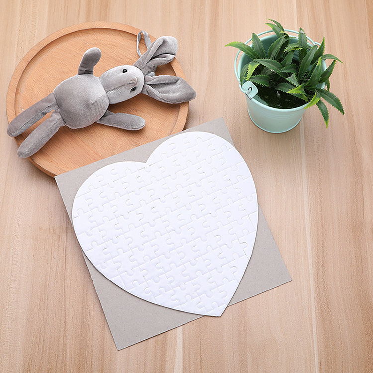 Custom Sublimation Wholesale Jigsaw Puzzle with 10*10cm A4 A5 heart sublimation puzzle