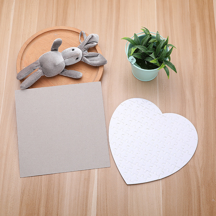 Custom Sublimation Wholesale Jigsaw Puzzle with 10*10cm A4 A5 heart sublimation puzzle