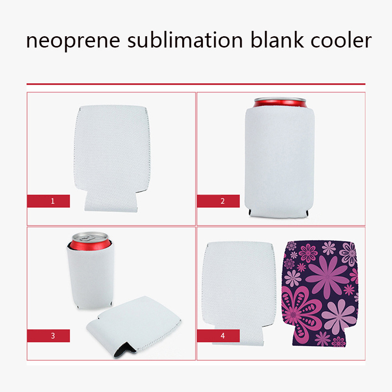 Sublimation Blanks Can Coolers Foam Collapsible Neoprene Insulated Can Sleeves For Cola Beer Bottles Bulk Customizable Logo DIY