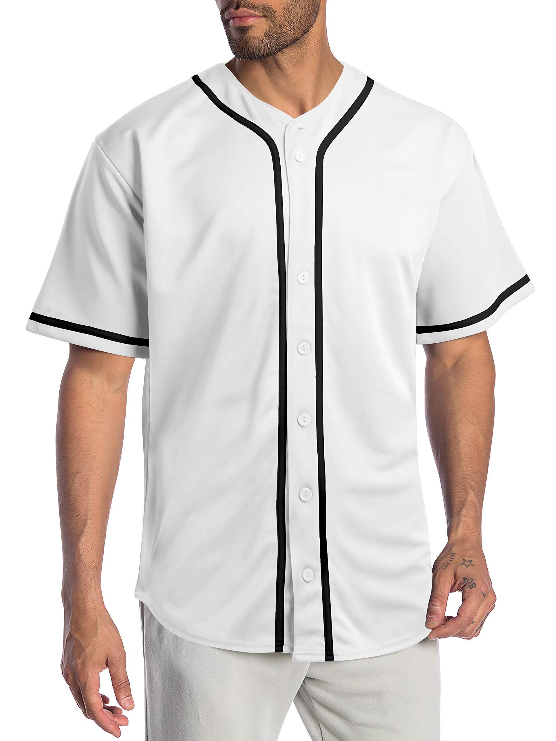 OEM Mens Baseball Jersey Button Down Shirts Short Sleeve Hipster Hip Hop Sports Uniforms custom baseball jerseys blank wholesale