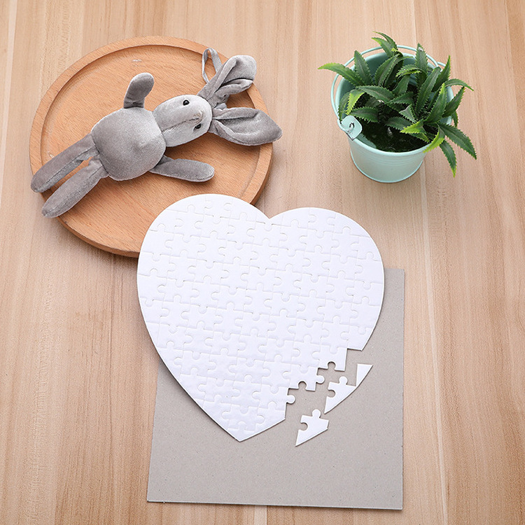 Custom Sublimation Wholesale Jigsaw Puzzle with 10*10cm A4 A5 heart sublimation puzzle