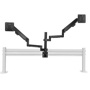 Hillport Gas Spring Mount Dual Monitor Computer Stand/Holder can Adjustable Monitor Swing Arm bracket black