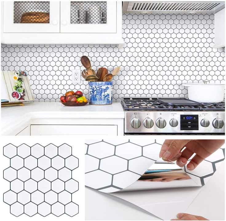 Peel and Stick Tile Backsplash for Kitchen Homey Mosaic Peel and Stick Backsplash Tile for Kitchen,3D Self-Adhesive Stickers