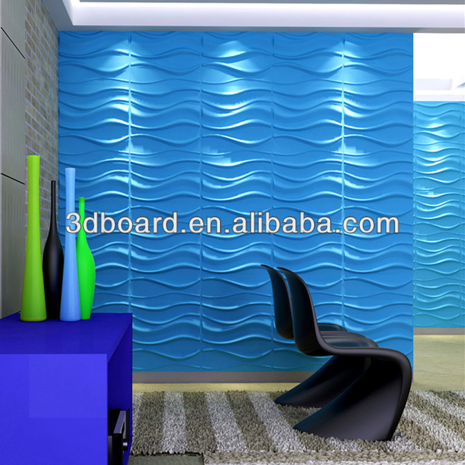 Plastic TV background wall paneling textured wave board 3d wall panels