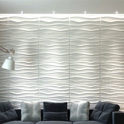 Plastic TV background wall paneling textured wave board 3d wall panels