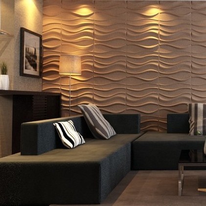 Plastic TV background wall paneling textured wave board 3d wall panels