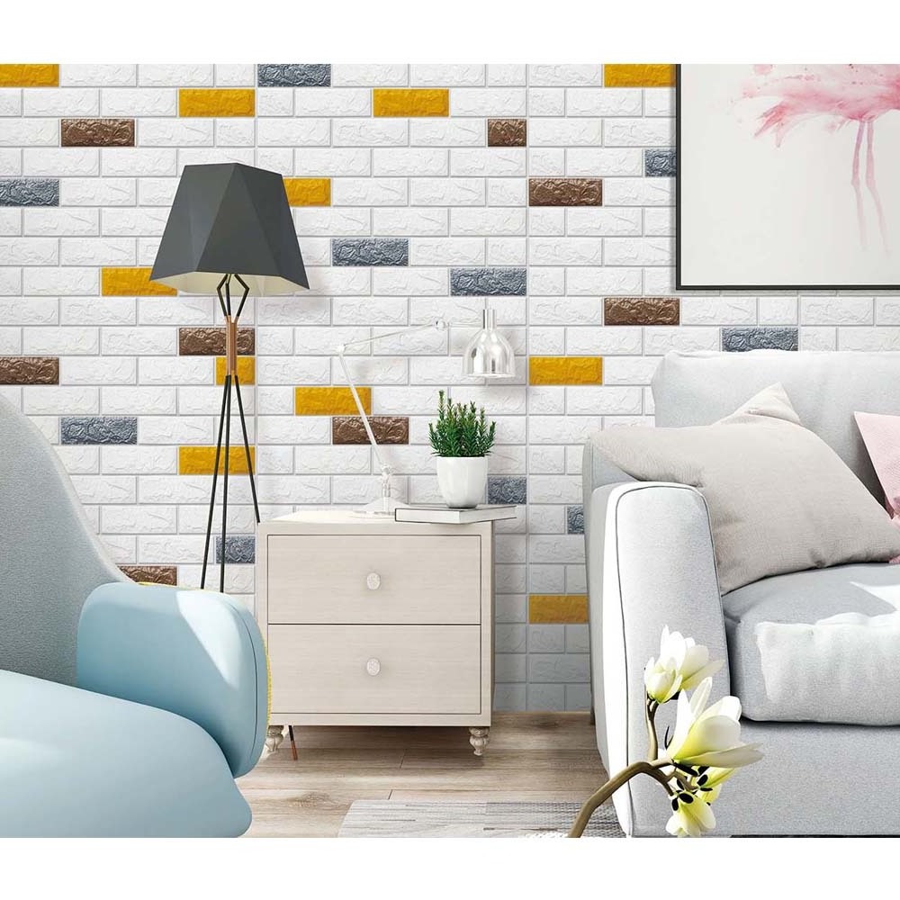 35*38*0.4cm Sofa Background Wall 3d Brick Wall Stickers Self-adhesive Panel Decal Wallpaper - Peel 3d Brick Wall Stickers