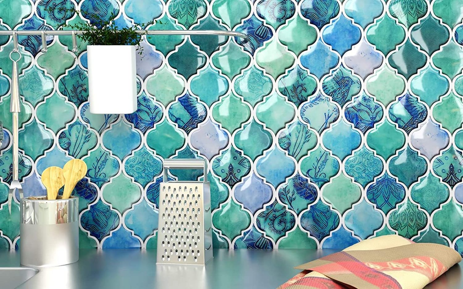 Hot Self Adhesive Mosaic Tile Sticker,Kitchen Backsplash Bathroom Wall Tile Stickers Decor Waterproof PVC Tiles Sticker