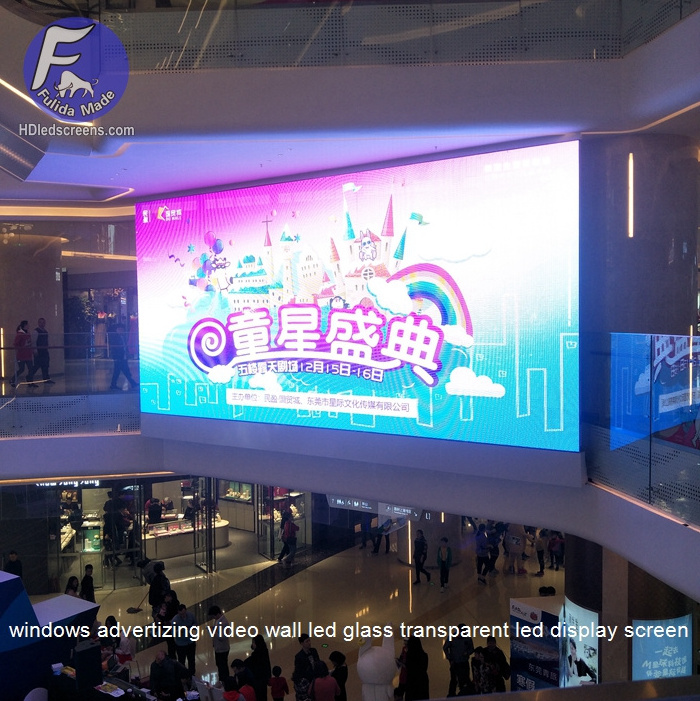 3D advertizing video wall led glass transparent led display screen P3.91 Mesh Transparent LED screens