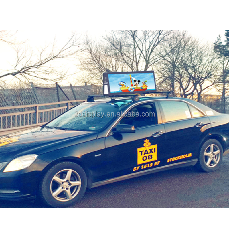 Full Color Taxi Roof Video LED Display/Car Top Sign/3G WIFI Taxi Advertising Light Box