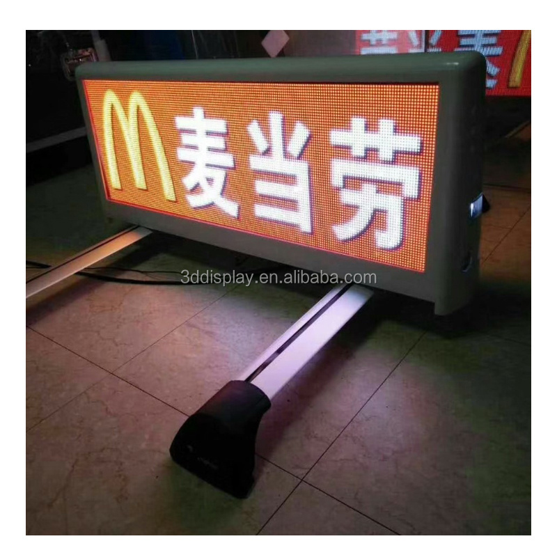 Full Color Taxi Roof Video LED Display/Car Top Sign/3G WIFI Taxi Advertising Light Box