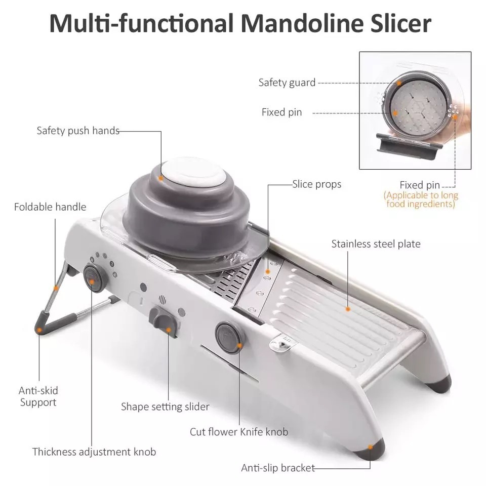 Hot selling stainless steel multi-functional shredder vegetable slicer vegetable cutter mandolin slicer