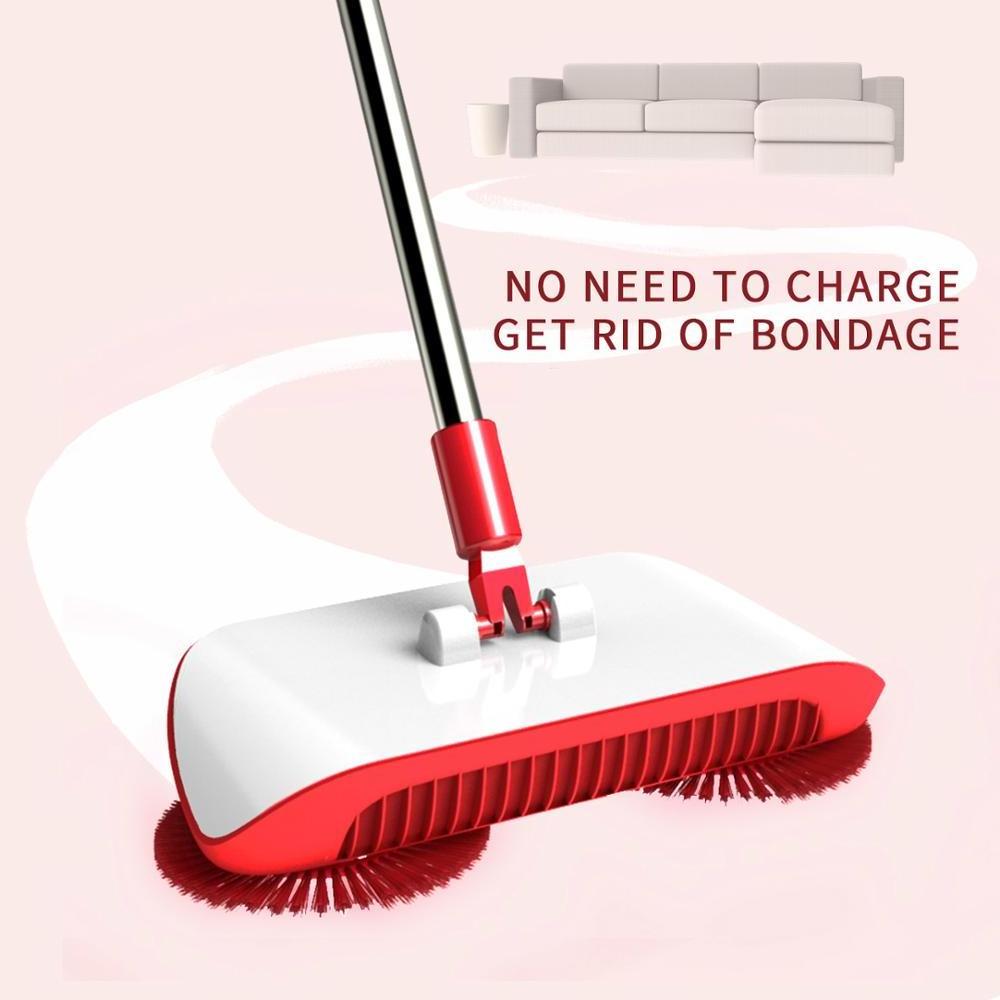 Automatic Spin Sweeper 3 in 1 Floor Sweeping Brush Broom, Duster & Dustpan Hand Push without electric