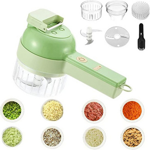 4 in 1 Mini Electric Vegetable Cutter Portable Vegetable Chopper Wireless Food Processor Vegetable Slicer