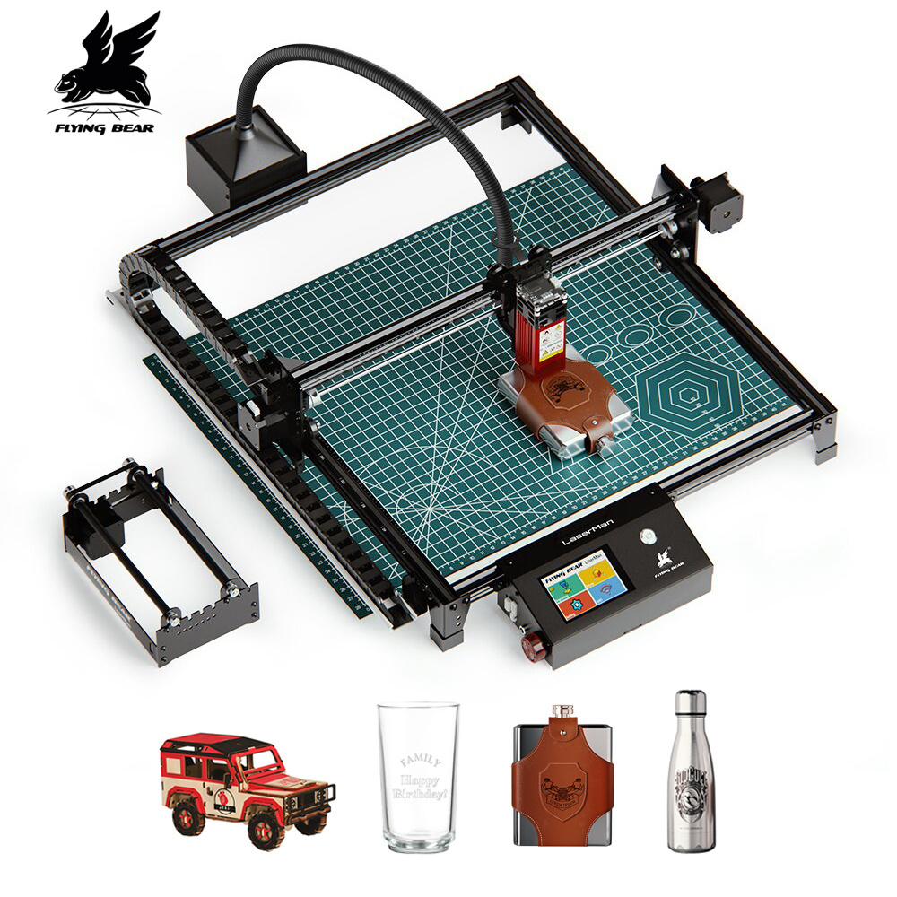 Flying Bear LaserMan CNC 40W Power Laser Cutting Machine 400x450mm Size Engraver for Metal Engraving Wood Acrylics Jewellery