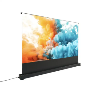 OEM  100-120" Laser TV Projector Screen Motorized Floor Rising PET UST ALR Projection Screen For Ultra Short Projector