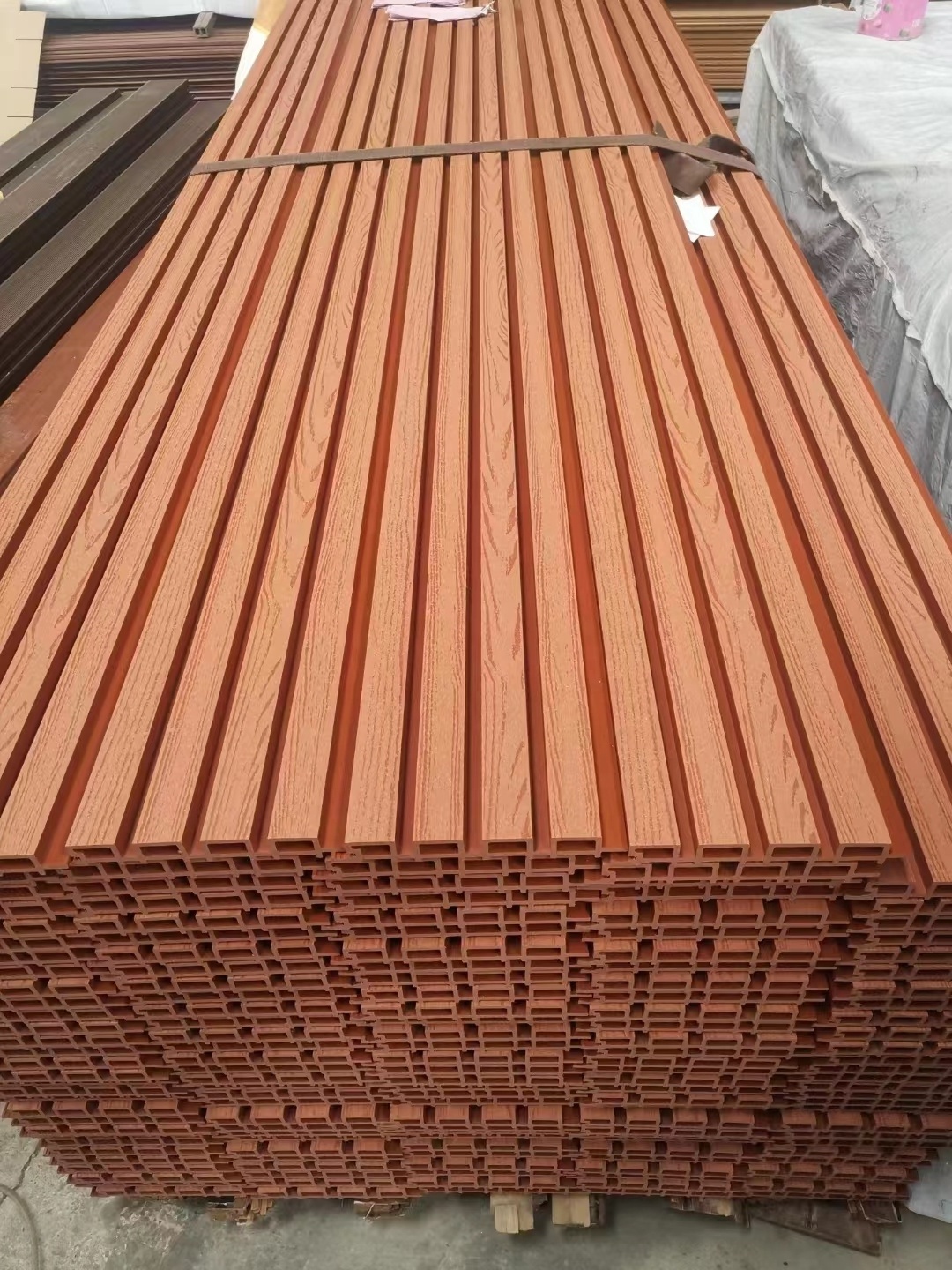 High density decorative fluted boards wall cladding wpc outdoor wall panel