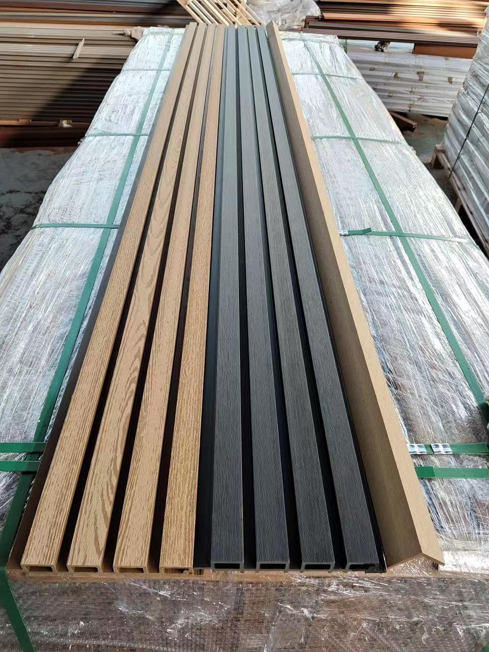 High density decorative fluted boards wall cladding wpc outdoor wall panel