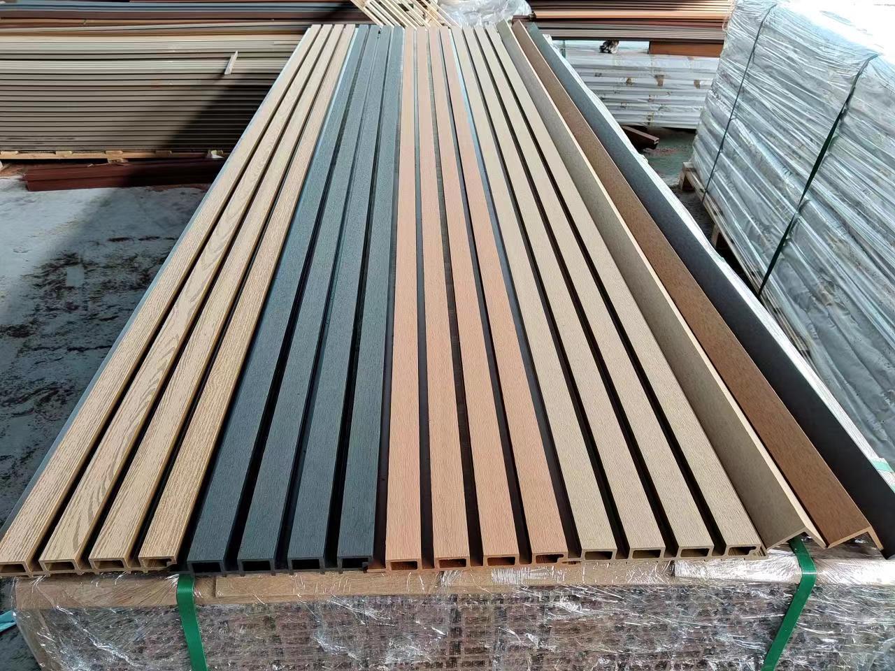 High density decorative fluted boards wall cladding wpc outdoor wall panel