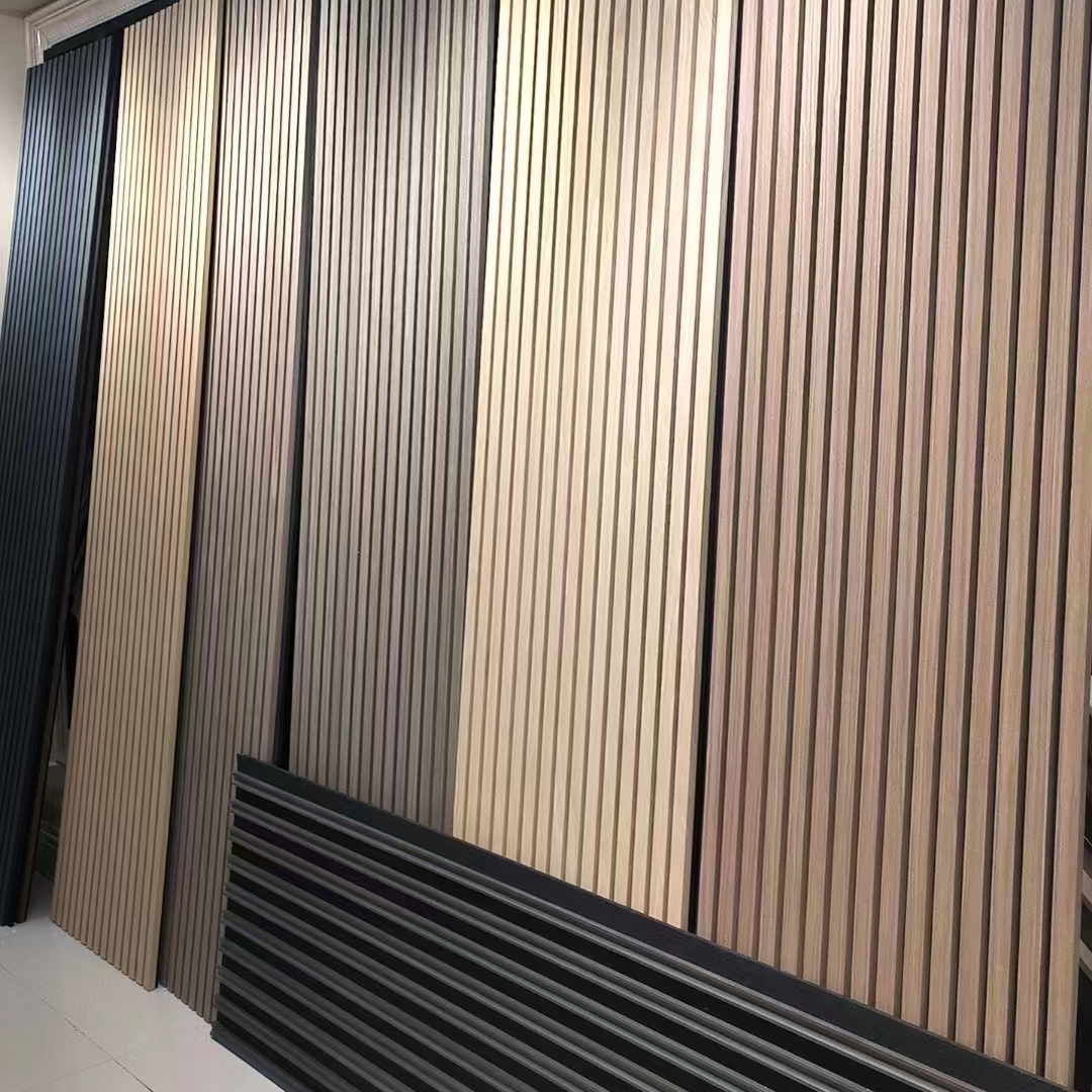 MDF Waterproof Fireproof Interior Wall Decoration panel Acoustic Panel Wooden Sound Isolation Slat Wall Panel