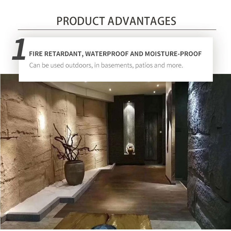 pu faux  stone flexible outdoor stone wall panel resin lightweight pu wall panels stone for decor