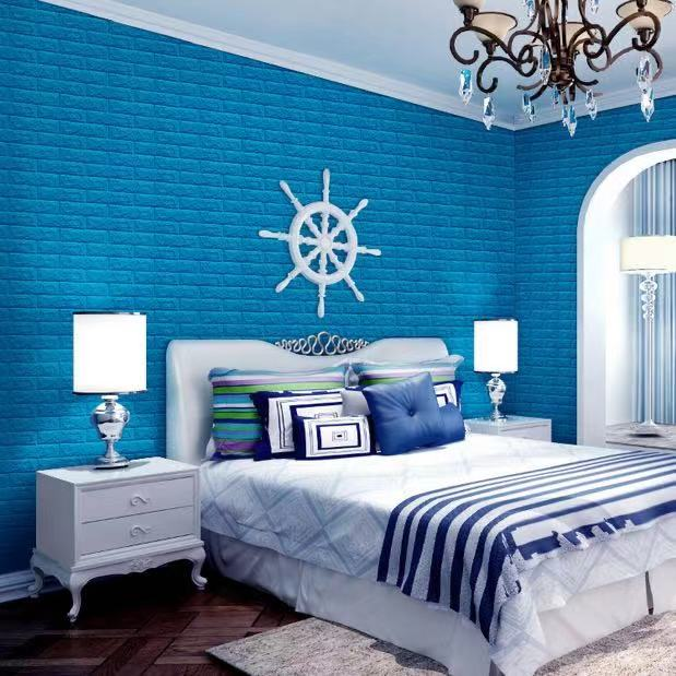 Home decoration bedroom wallpaper self adhesive 3d 70*77cm  wall paper sticker