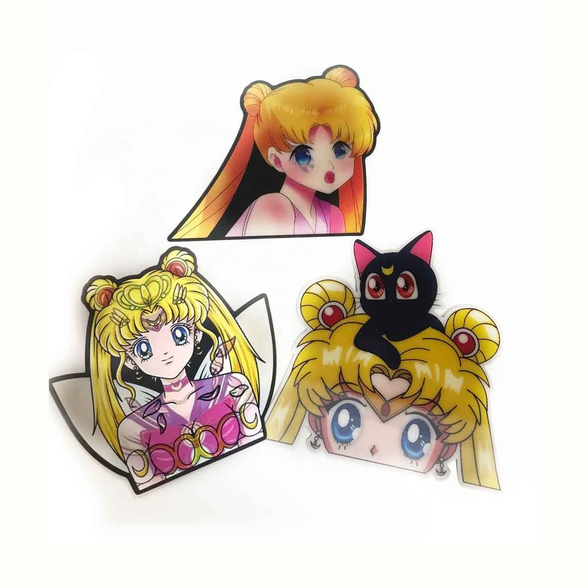 Sailor Moon PET Waterproof Anime Changing Flip Lenticular Sticker 3D Anime Stickers Lenticular Anime Stickers Motion