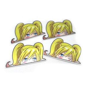 Decorative game kawaii car window vinyl bumper custom anime car decal Genshin Impact peeking stickers