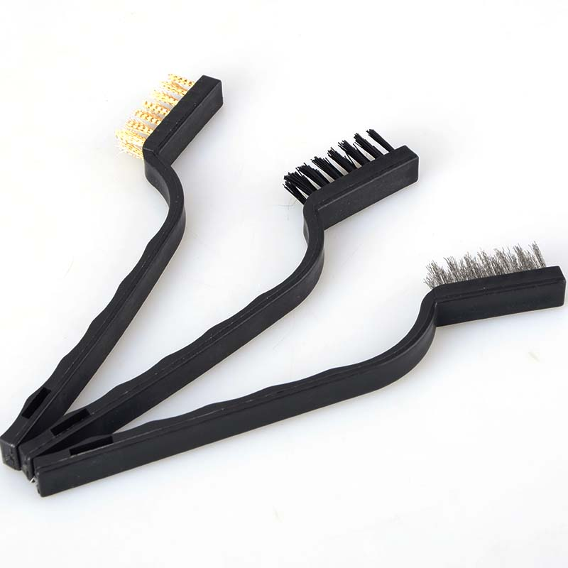 3PCS Cleaning Brush Kit 3D printer tool nylon/stainless steel/brass wire cleaner For Nozzle /Heating Block /Hotend Hot Bed