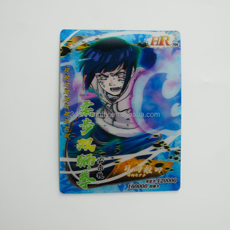 Custom 3d Anime Lenticular Sheet Business Card Postcard Printing Game Lenticular Card With Flip Moving Effect