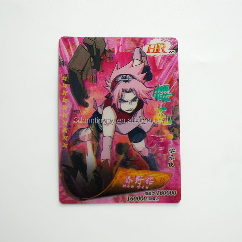 Custom 3d Anime Lenticular Sheet Business Card Postcard Printing Game Lenticular Card With Flip Moving Effect