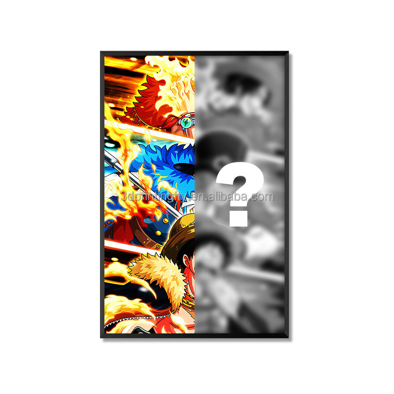 LENS Factory Customized 3D Anime Flip Effect Lenticular Printing Picture Art Cartoon Wall Painting One Piece Anime Poster