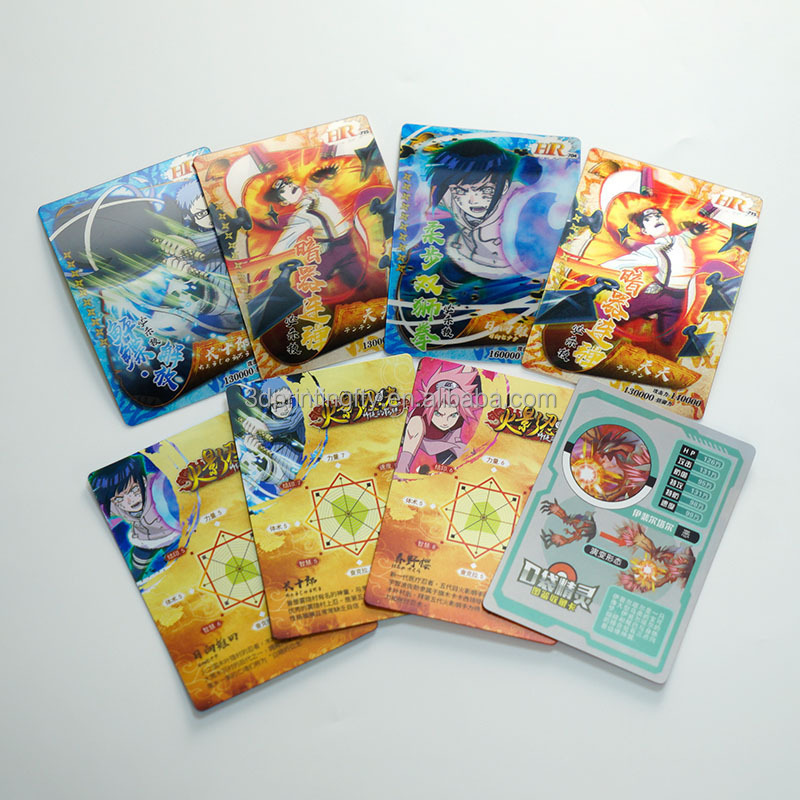 Custom 3d Anime Lenticular Sheet Business Card Postcard Printing Game Lenticular Card With Flip Moving Effect