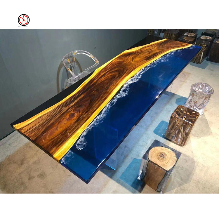 TT OEM&ODM custom hot sale wholesale price modern unique wood live edge clear epoxy resin table top