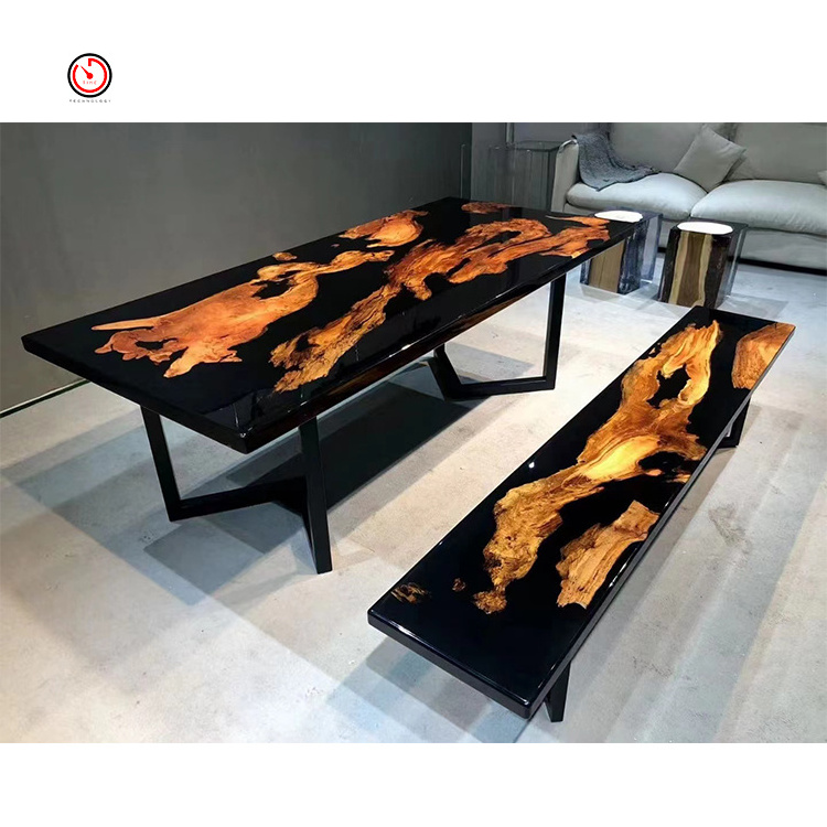 TT OEM&ODM custom hot sale wholesale price modern unique wood live edge clear epoxy resin table top