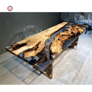 TT OEM&ODM custom hot sale wholesale price modern unique wood live edge clear epoxy resin table top