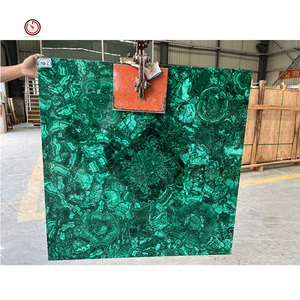 TT OEM custom high end interior hotel villa decorative kitchen countertops semi-precious gemstone royal malachite green slab