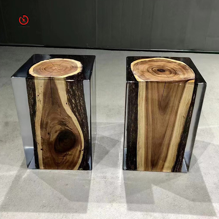 TT OEM&ODM high end luxury living room decorations tree trunk stool wooden tea table epoxy resin chair