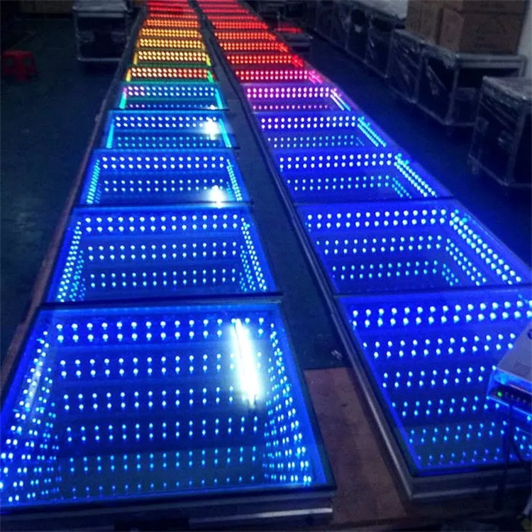 Led floor panel Event Wireless Portable Disc DJ Party RGB Light Dance Floor 3D Infinity Mirror Led Dance Floor Light