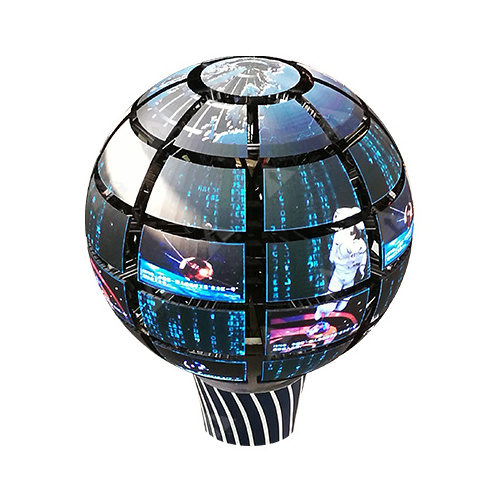 Sphere LED Display P2mm Diameter 1.6m High refresh rate full viewing angle telescopic ball led display flexible screen