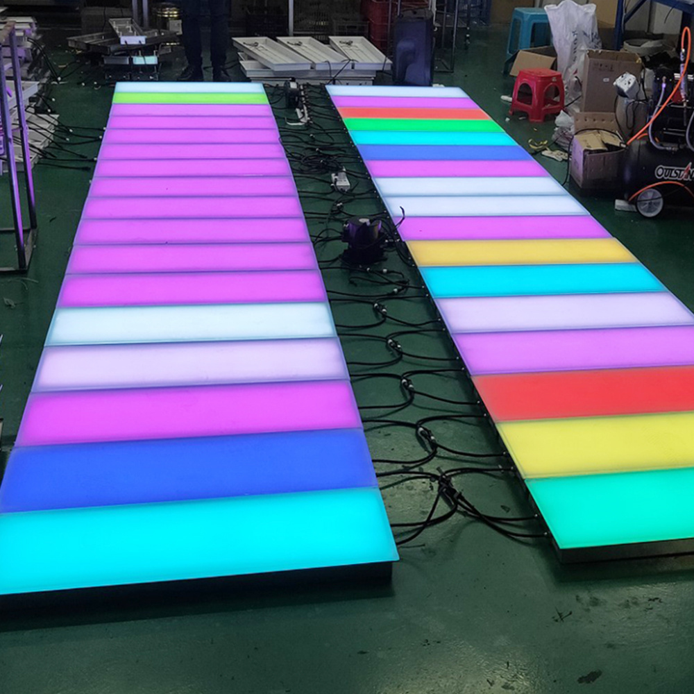 Led floor panel factory custom led light up interactive piano dance floor commercial digital piano keyboard led music flooring