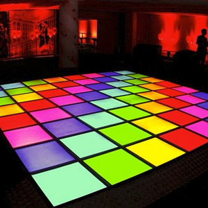 Led floor panel Pressure Sensitive Colorful Interactive Illuminated Disco Square LED RGB Dance Floor Tiles