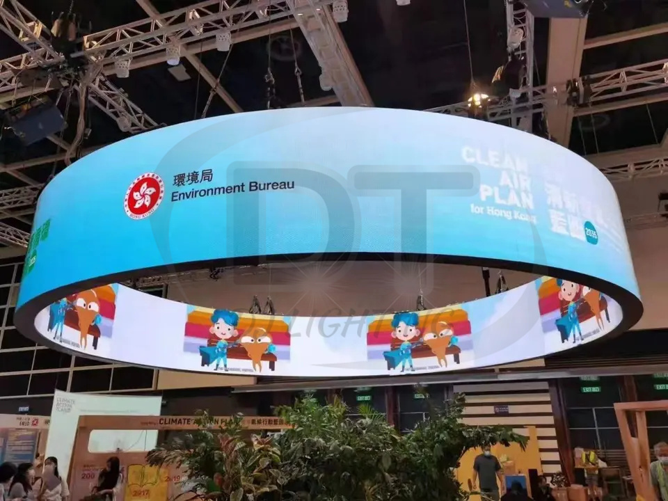 Video Bokep  P4  indoor Flexible LED  Screen  Wave Display Customized Round Advertising Display  Digital Signage