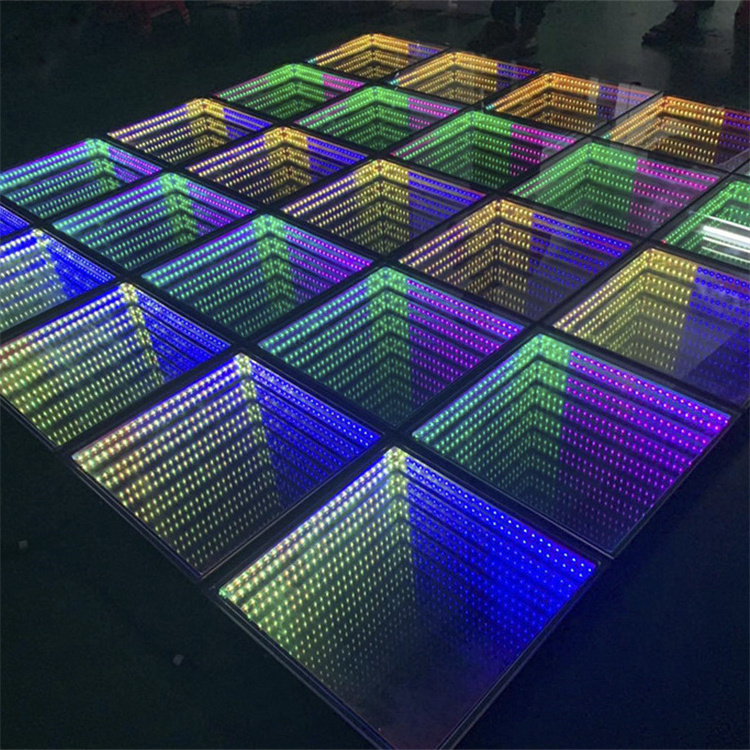 Led floor panel 3D LED Dance Floor Mats with Magnetic Infinity Mirror Panels Perfect for Weddings Parties and Stage Performances