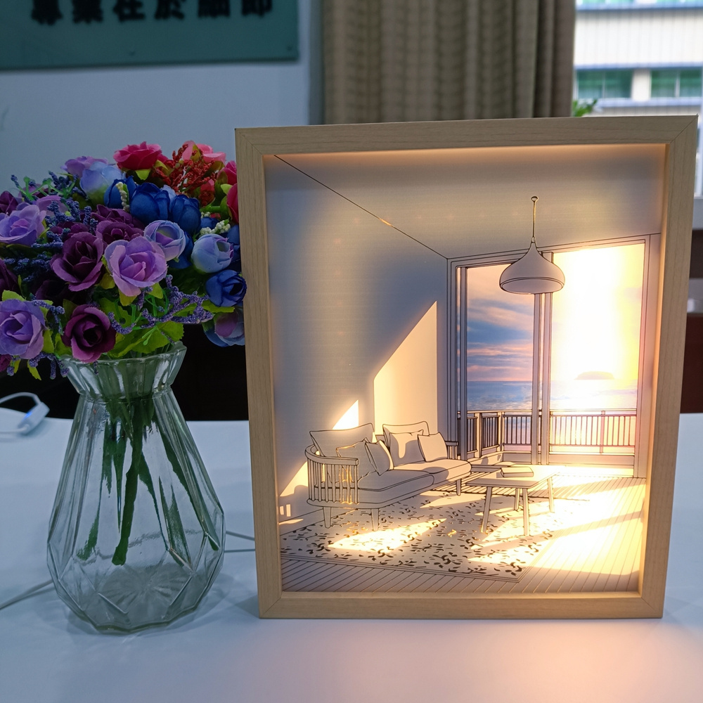 Wall Art Painting Decoration Light LED Glowing photo frame Experience light and shadow The Art of Light Painting